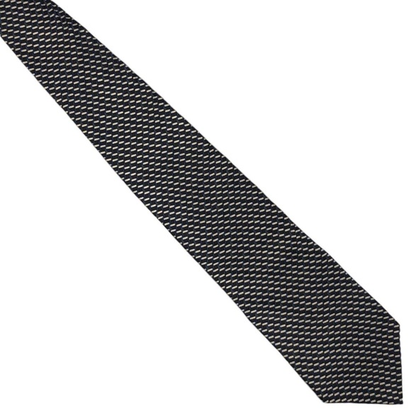 Marco BIELLA Black, Yellow, Blue, Olive Green Silk Abstract Geometric Tie - Picture 3 of 3